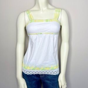 Vintage Y2K white and yellow babydoll tank top 🌻 by Justice